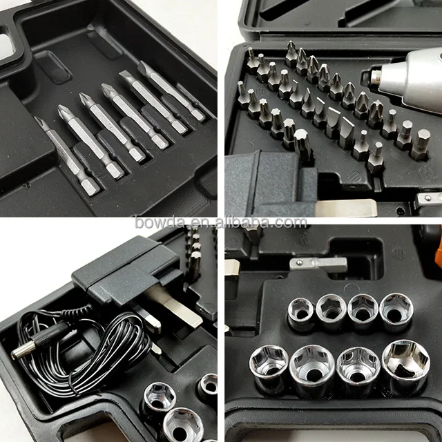 45 pcs Li-ion Ni-Cd battery cordless screwdriver set hand tool set