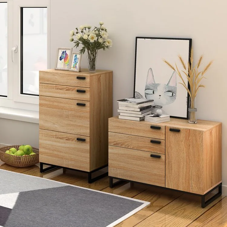 Cheap metal  frame wooden storage cabinet