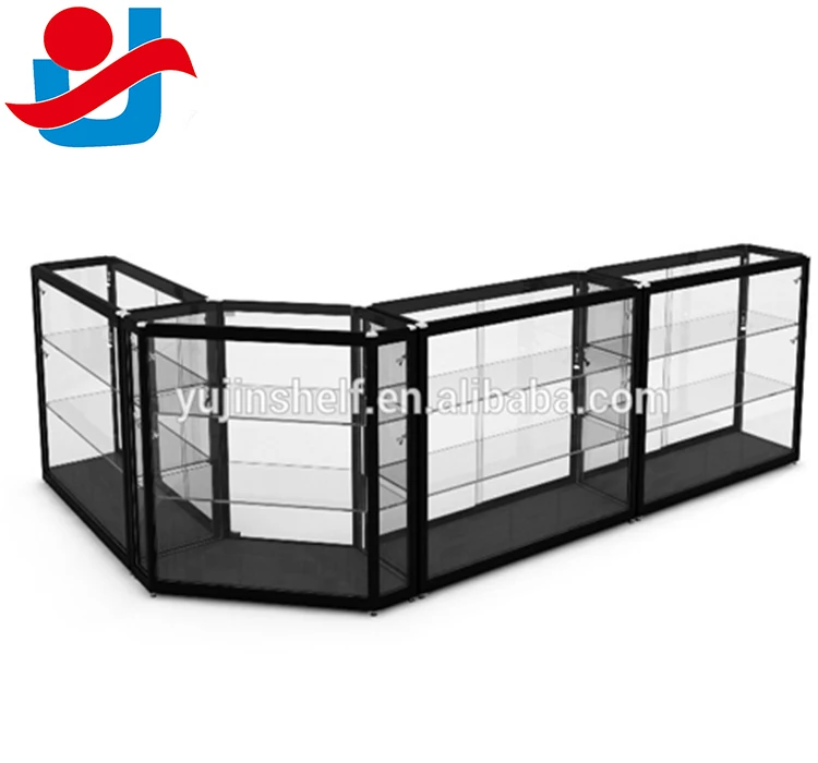 Hot shop counter design glass showcase  or display counter  for phone jewelry watch  eyeglass store