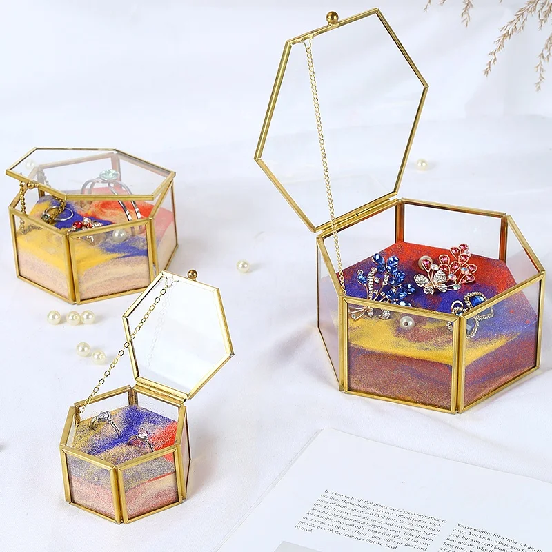 DIGU европейские коробки для ювелирных изделий в стиле ретро, сделанные на заказ, откидные зеркальные стеклянные коробки для хранения ювелирных изделий