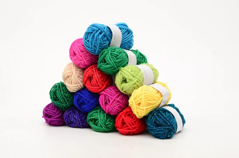 Подгонянные шерсти 10-граммовые акриловые четырех нить многоцветные Смешанная шерсть Детская DIY ручной работы ручного вязания пряжа