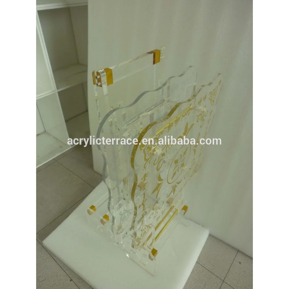 Акриловый складной стол из плексигласа, набор из 4 предметов с рисунком шелкографии