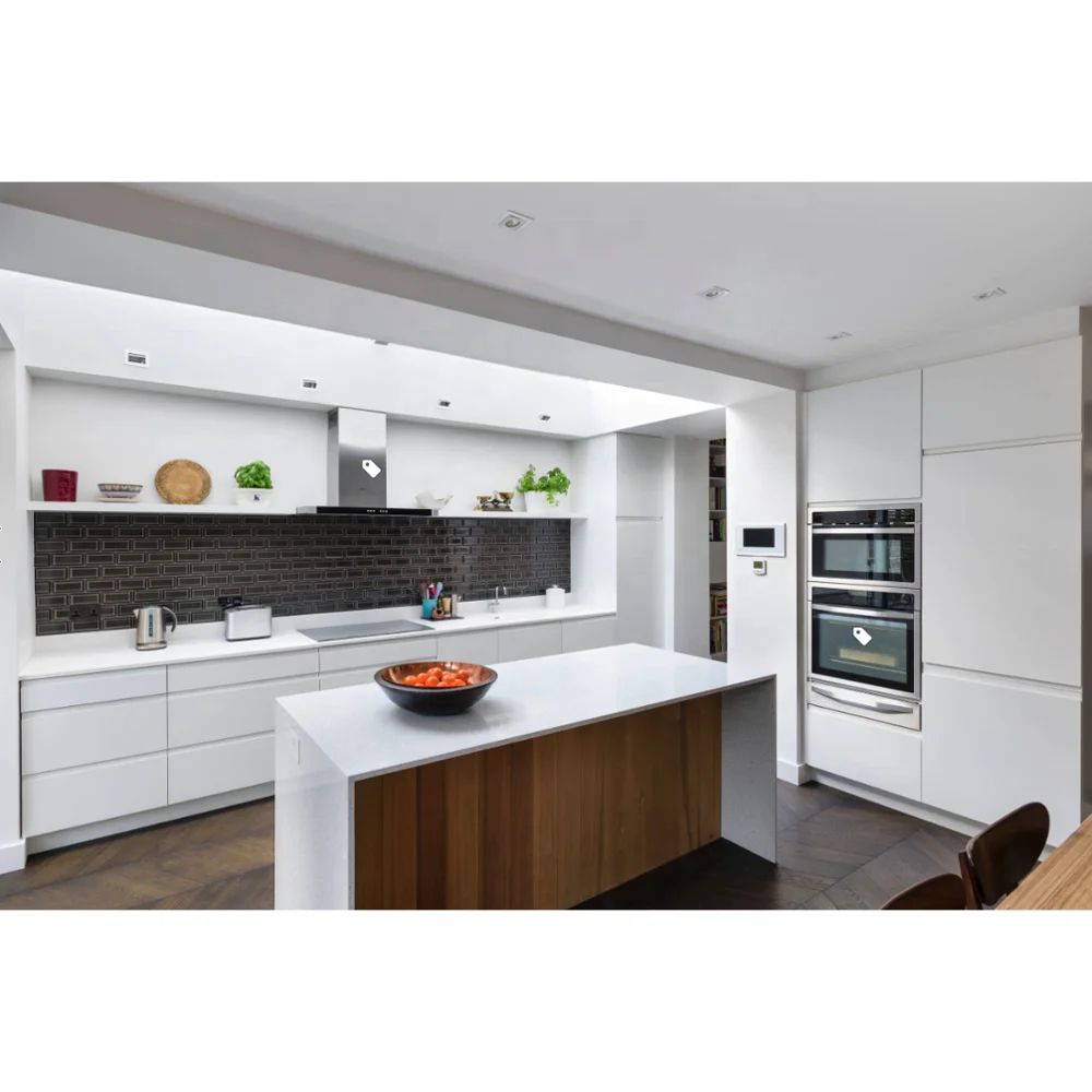 Hangzhou Aisen Бесплатный 3D дизайн САПР полностью деревянный глянцевый лаковый кухонный шкаф