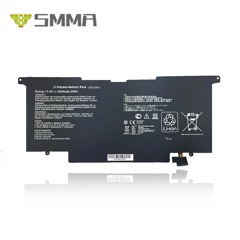 7.4V 6840Mah 50Wh UX31 Li-polymer pack internal laptop battery for Asus ZenBook U31A-AB71 U31E-MA1 UX31A UX31E C21-UX31 C22-UX31