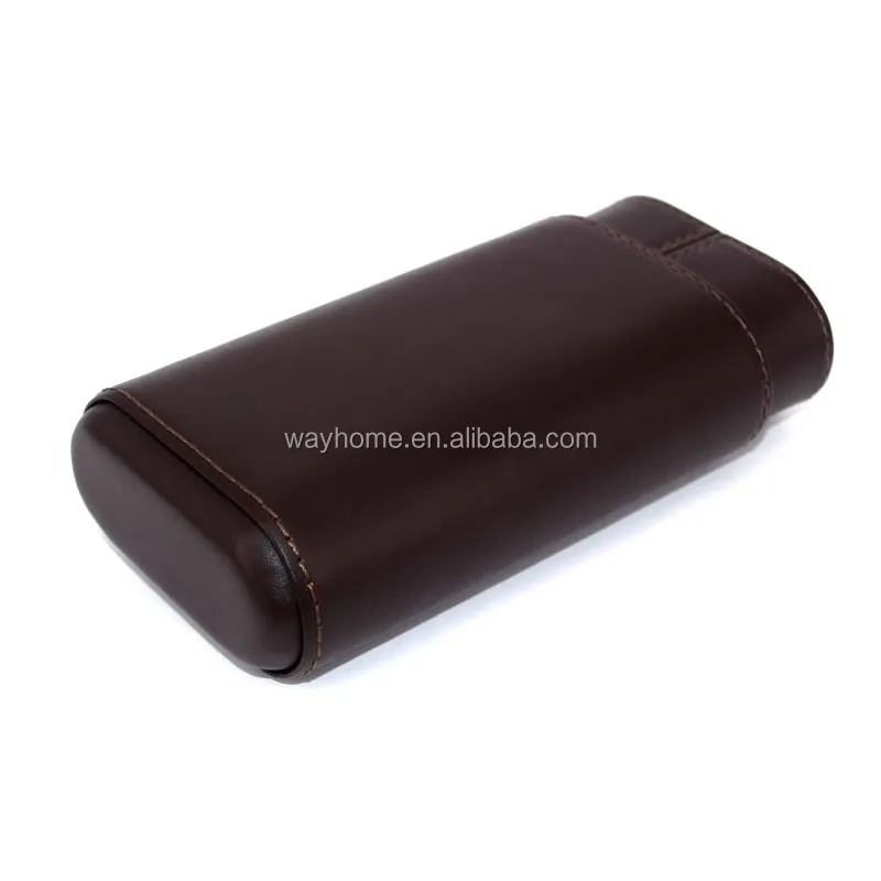 High  quality Cigar Case  suit Leather Cigar Holder Cedar Inside for Dark Brown Color CL-010BBR