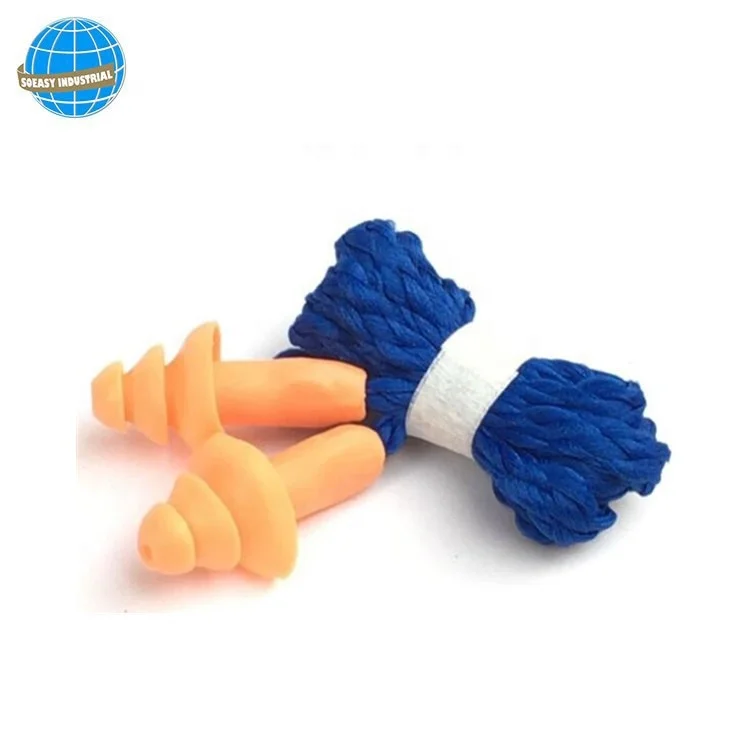 Soft Silicone Corded Ear Plugs Reusable Hearing Protection Earplugs