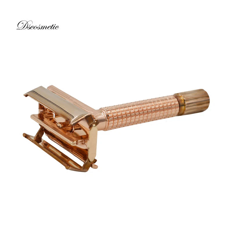 Dishi mens Metal long gold Handle Double Edge Safty shaving Razor size 8.5cm