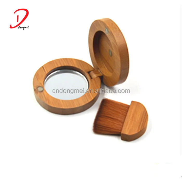bamboo makeup palette with mini flat makeup brush bamboo product