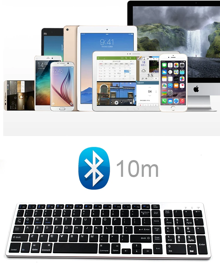 Тонкая беспроводная клавиатура Гибкая Bluetooth AZERTY номер pad