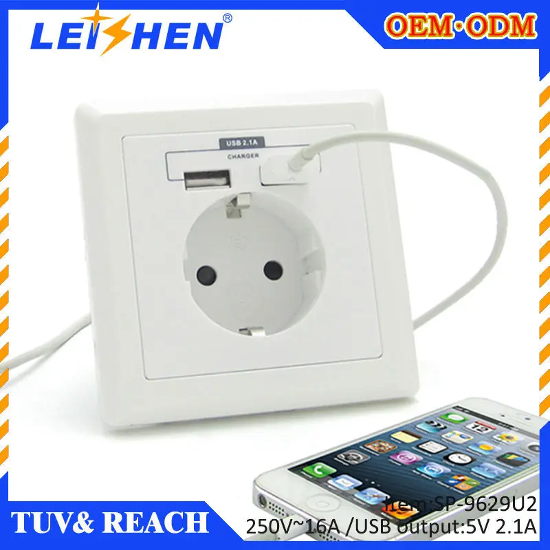 Ac 250v/16a гнездо usb розетки германии 2 чтения выход 5v/1a/2.1a