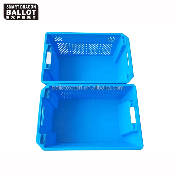 Сетчатые большие складные экологически чистые пластиковые ящики портативные штабелируемые