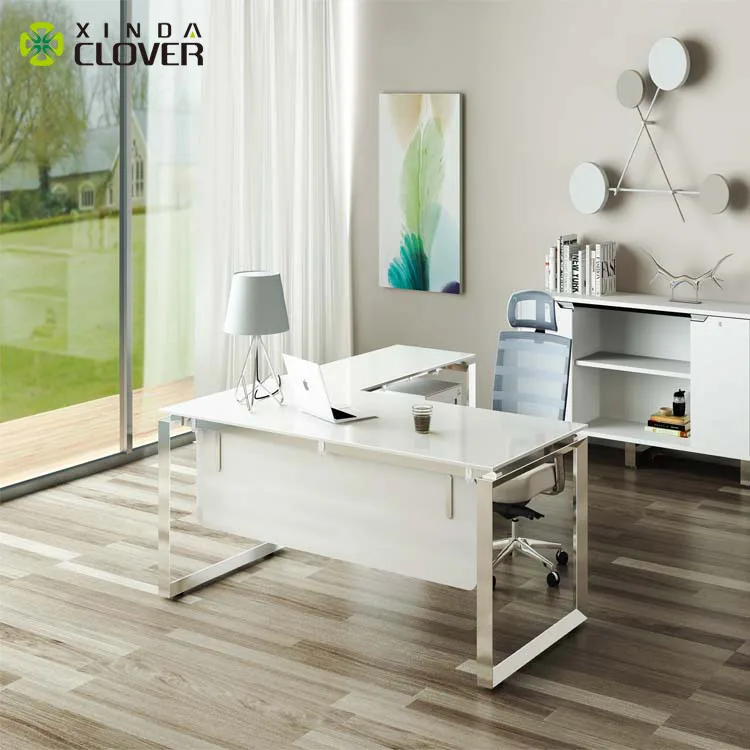 Мебель из стекла современный металлический стол с ножками офисный руководителя