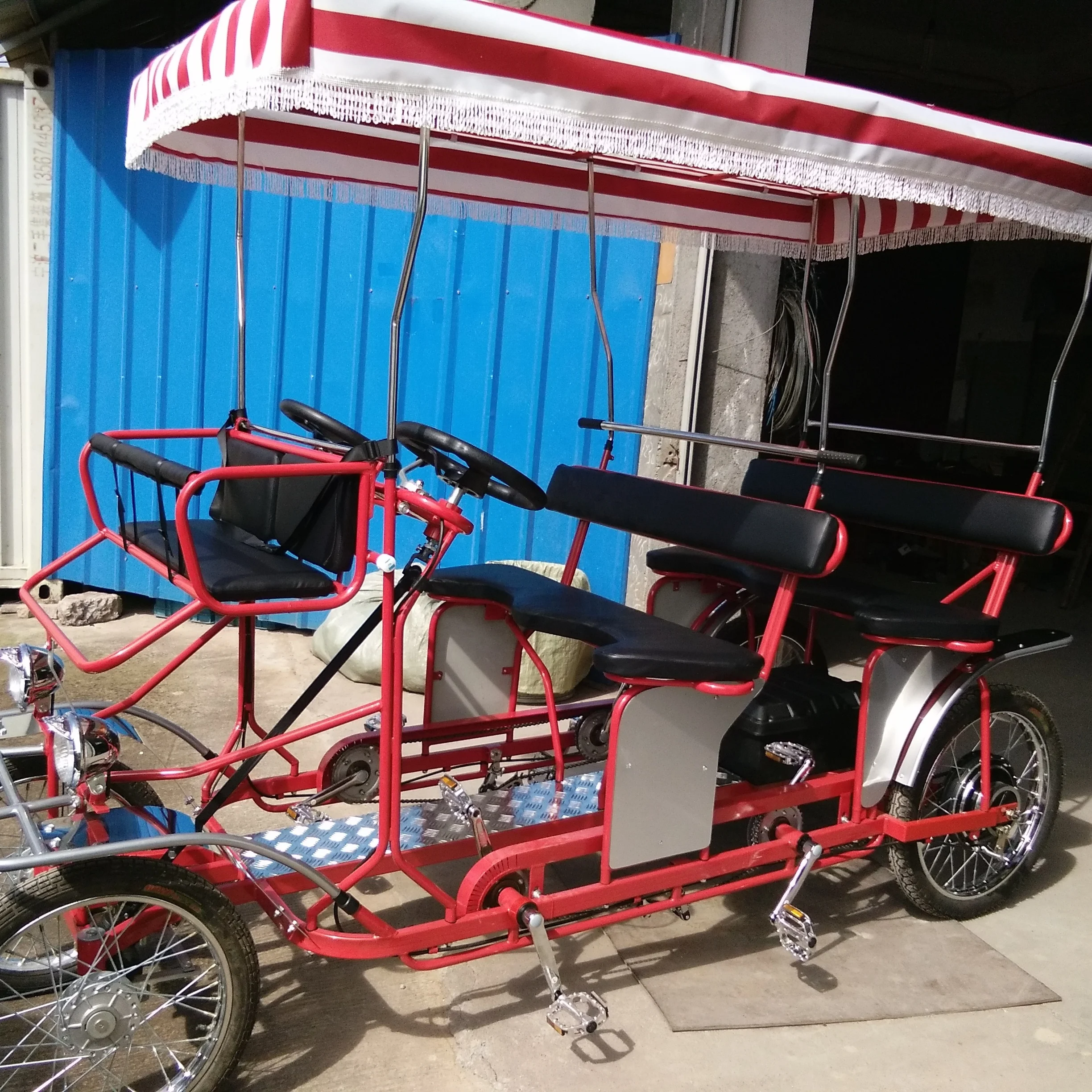 manufacturer DOUBLE ENGINES  ELECTRIC PEDAL ASSISTED 4 seater   SURREY sightseeing BIKE
