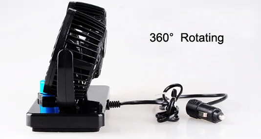 4 /6 inch 12V Double Headed car fan 360 Degree Rotation Powerful Quiet 2 Speed Adjustable Strong Wind Auto Cooling Air Fan