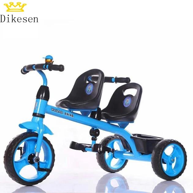 2023 2018 OEM color toys cycle for kids 1 2 years/ ride on children tricycle two seat / two seat pedal car kids tricycle with trailer