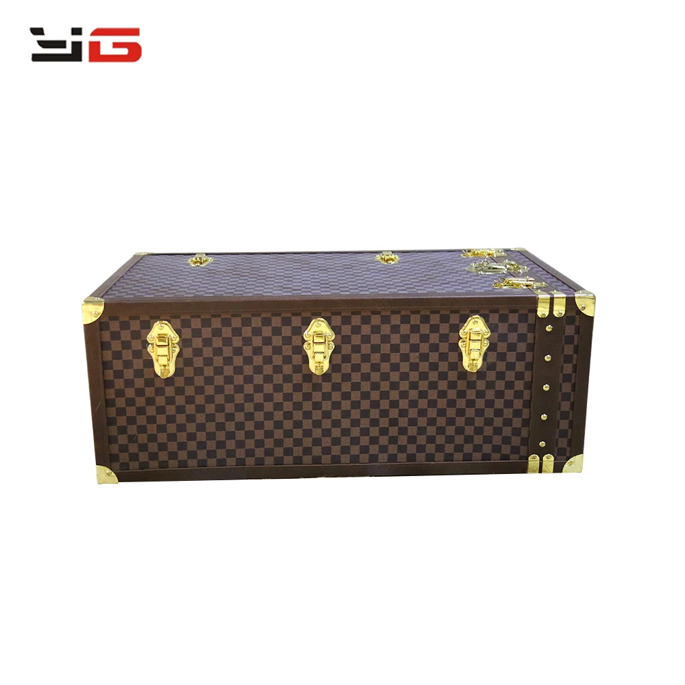 New Design Custom Leather Vintage Trunk Night Stand Suitcase