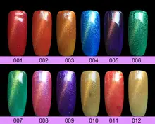 12pcs Diamond megnetic cat eye gel nail polish soak off uv color gel 6ml free shipping