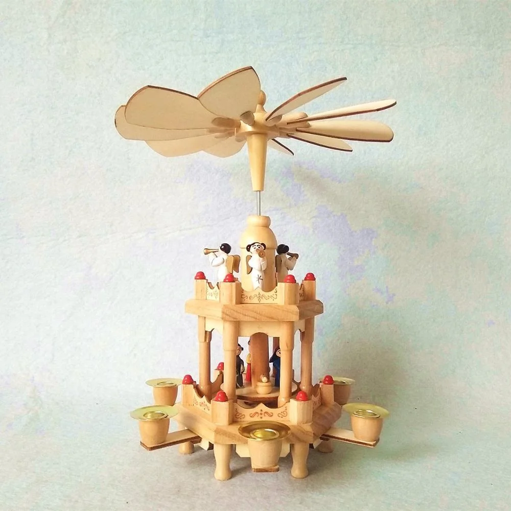 Небольшая немецкая Рождественская елка, деревянная Пирамидка для праздничного украшения