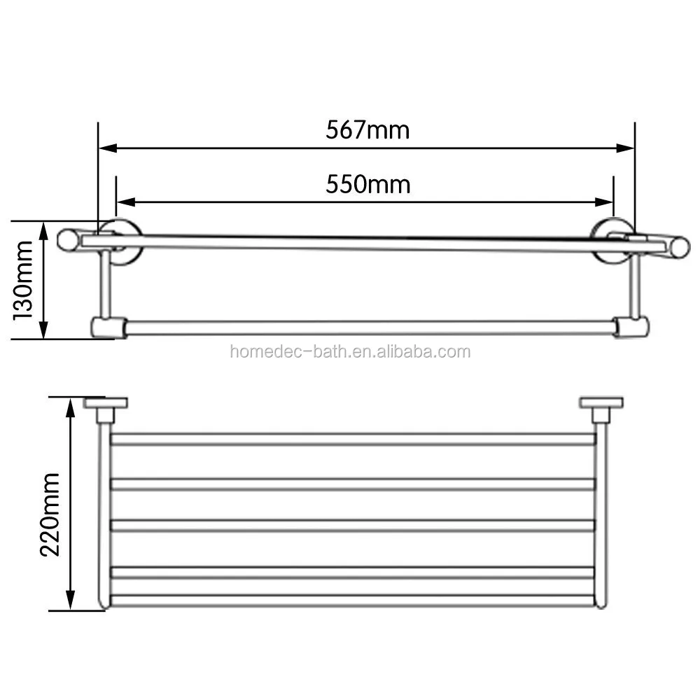
Bathroom Stainless Steel Towel Shelf Towel Rack Hotel shelf Metal Rack Shelf 