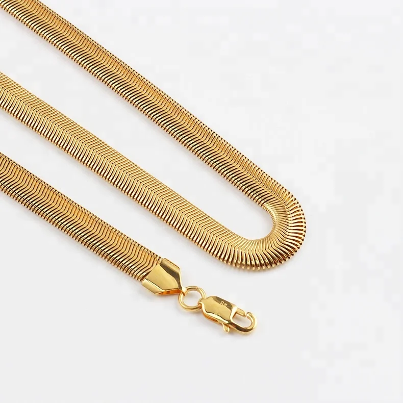 Золотая сменная цепочка змеи в елочку OUMI из нержавеющей стали