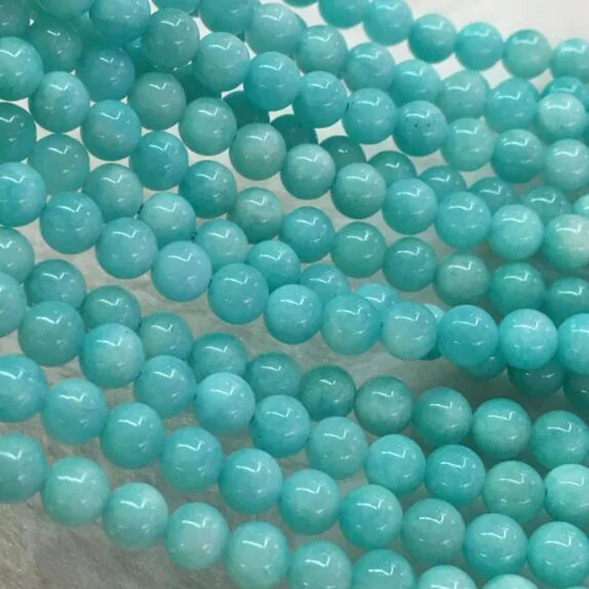 6mm natural AAA grade round smooth peru amazonite gemstone beads