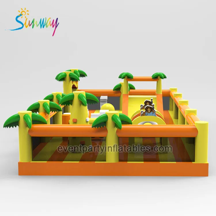 Customized Tree Inflatable Bouncer With Slide Bouncy Jumping Station Play Land
