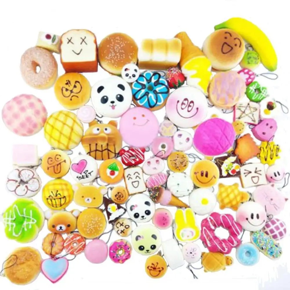 10 PCS Slow Rising Toy Kawaii Squishy Set with Keychain