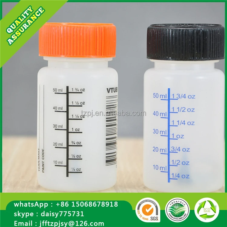 Wholesale 50ml 60ml HDPE round Wide mouth plastic brush touch up bottles Glue bottle for car paint