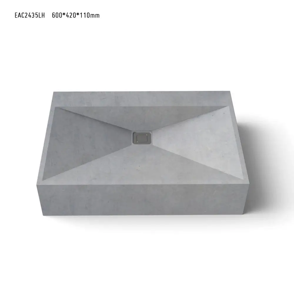 Raw Gray Concrete Hand Washing Sink for Bathroom