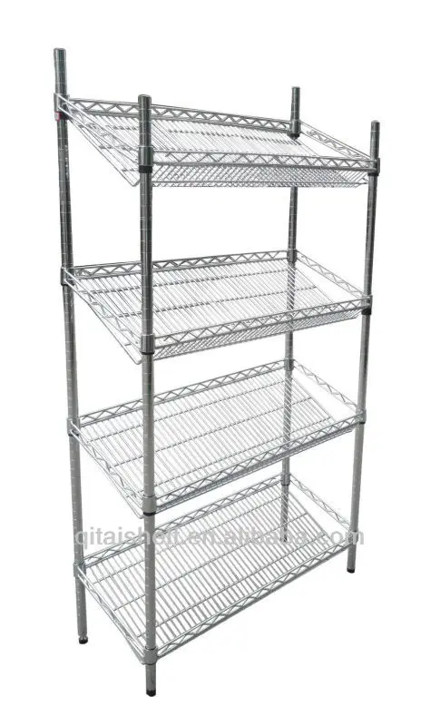 Четырехслойная полка для товаров, кухонные полки из проволоки из нержавеющей стали, хромированные полки из проволоки
