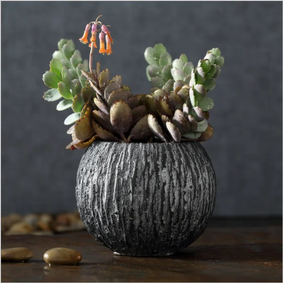 Round creative cement pot