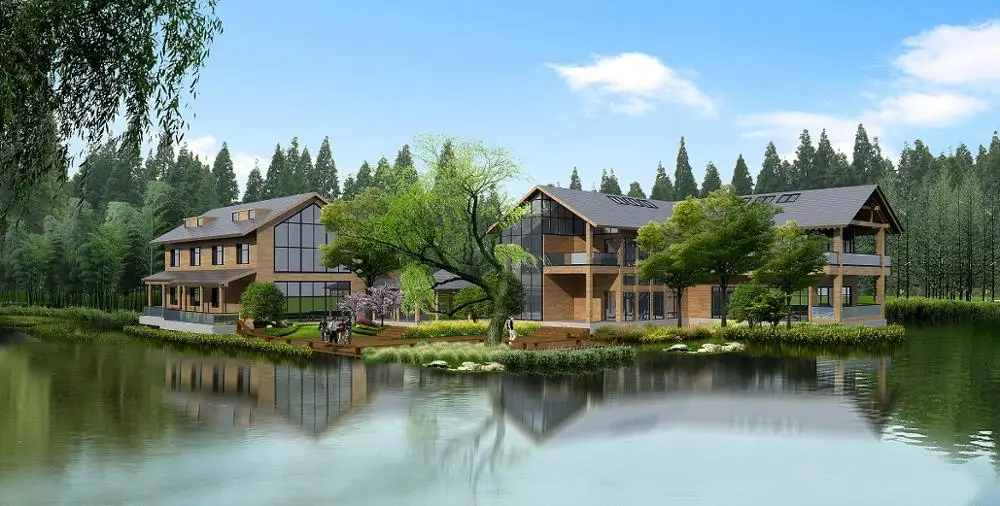 Dual layer wooden villa for vacation purpose for K/D design