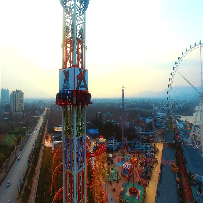 experienced manufacturer popular large thrilling funfair ride sky drop tower ride free fall ride for sale