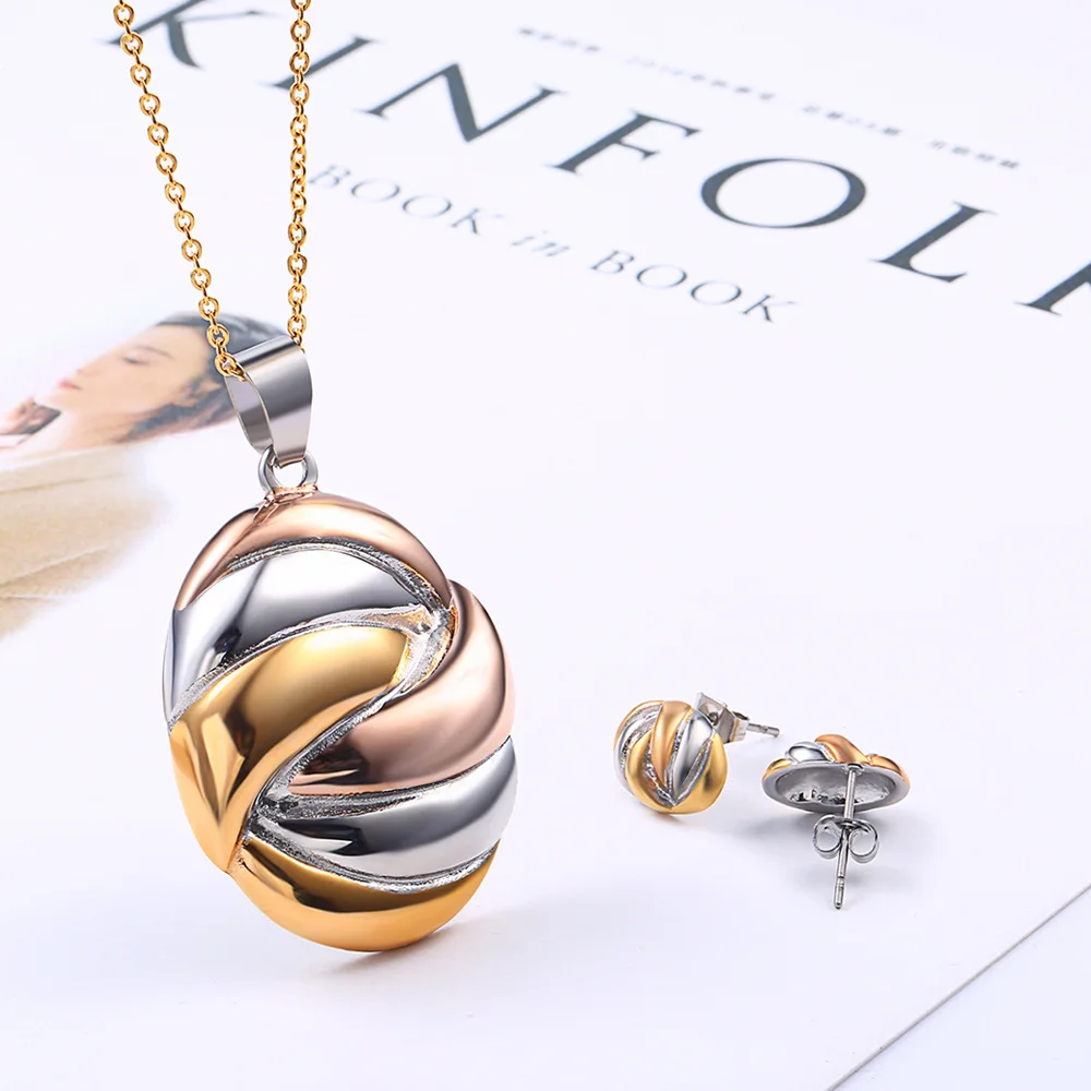 Lady Cheap Yiwu Jewellery Free Shipping Geometric Gold Necklace Earring Jewellery No Fade Necklace Bijoux