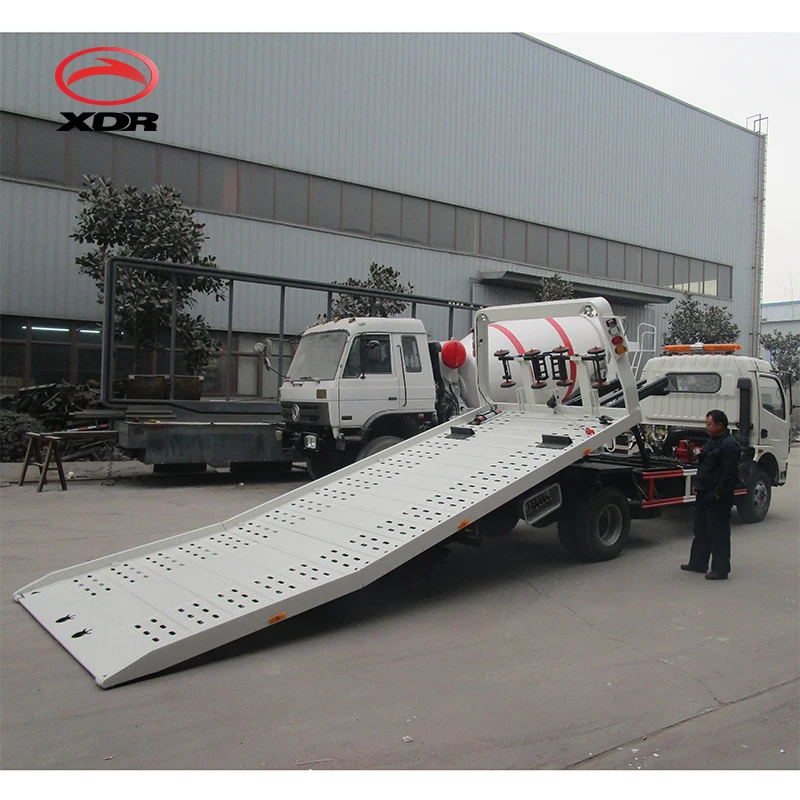 1 pull 2 cars Tow wrecker truck 4X2 truck mounted Recovery Vehicle with Siren