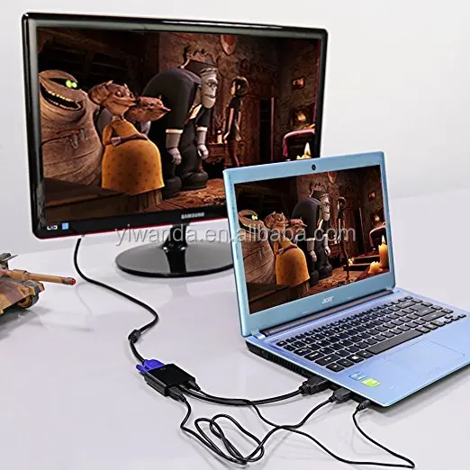 Gold-Plated HDMI to VGA HD1080P HDMI to VGA Adapter Converter Male to Female adattatore hdmi With 3.5mm Audio Port Cable