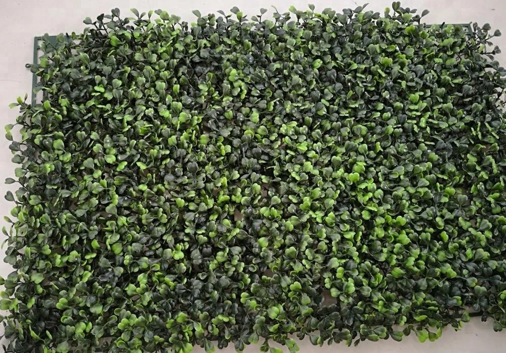Artificial green boxwood plastic hedge fence use for hotel garden home
