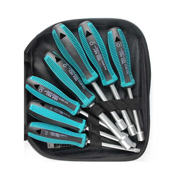 Cr-V отвертка винта для шестигранного болта гайка винт с пластиковой ручкой 3/16 1/4 5/16 11/32 3/8 7/16 1/2 дюйма Доступные ручные инструменты