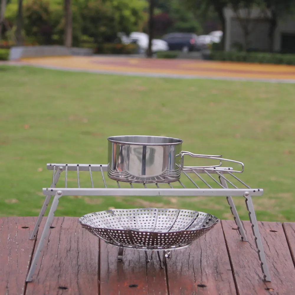 2022  new design Portable mini Stainless Steel outdoor charcoal bbq grill for camping outdoor  with round tube