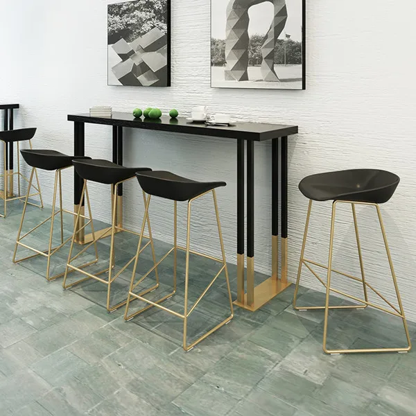 Wholesale modern design high bar furniture bar chair cheap gold metal bar stool