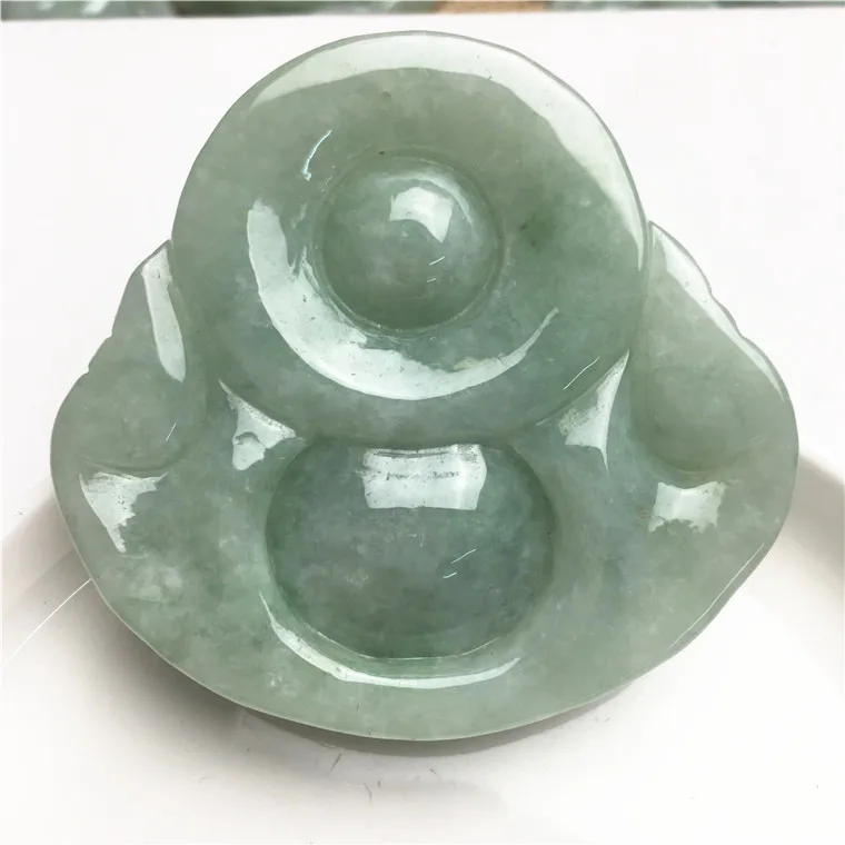 Jade buddha carving pendant for sale, laughing buddha for necklace