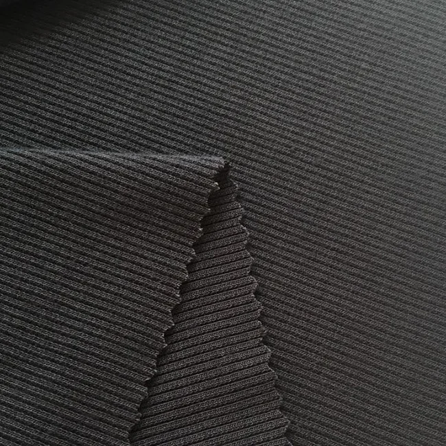 most high quality polyester spandex rib knitting single jersey fabric