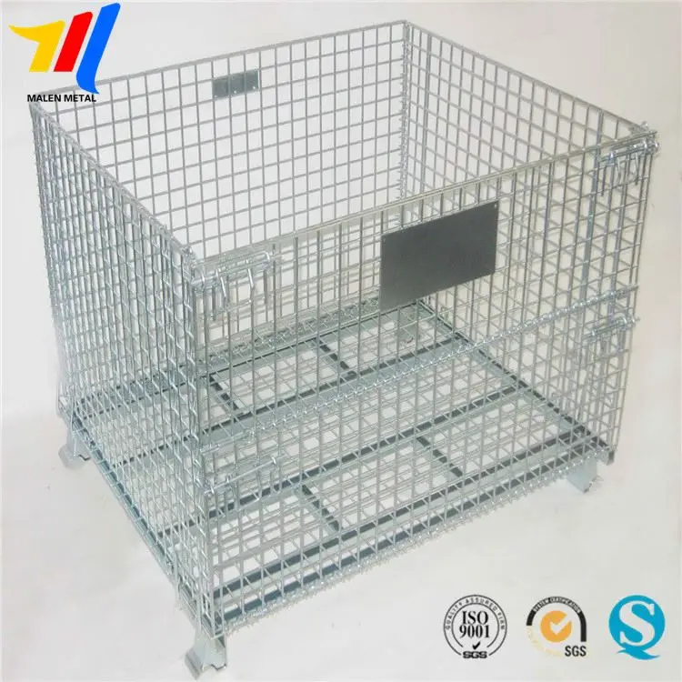 
Supermarket Metal Wire Mesh Container Foldable Storage Crate for Storage 