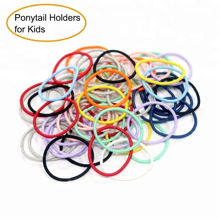 Factory Wholesale Colorful Baby Girl Elastic Hair Bands Hair Ponytail Holders For Child Kids Hair Ties