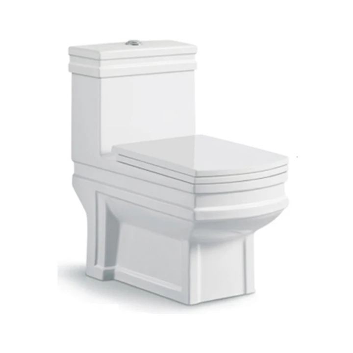 Classic Square Toilet White Color Sanitary Ware Bathroom Ceramic Floor Mounted One Piece Wc Toilet Set