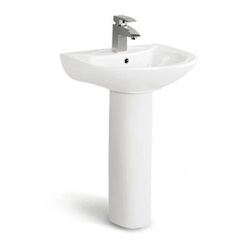 ceramic sanitary ware white hand wash basin with pedestal