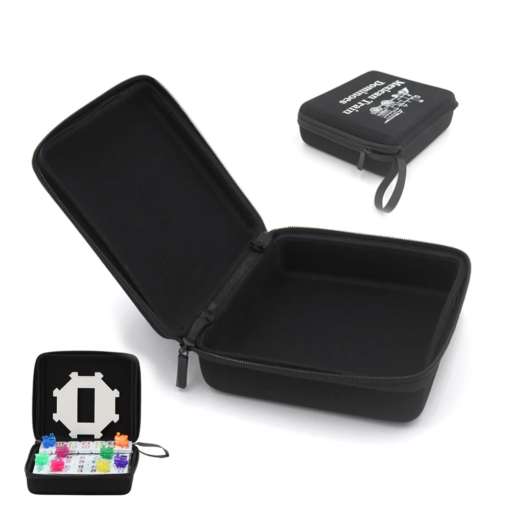 EVA Hard Carrying Case for Regal Games Double 12 Mexican Train Number Dominoes To Go Travel tool case With Zip Up Case