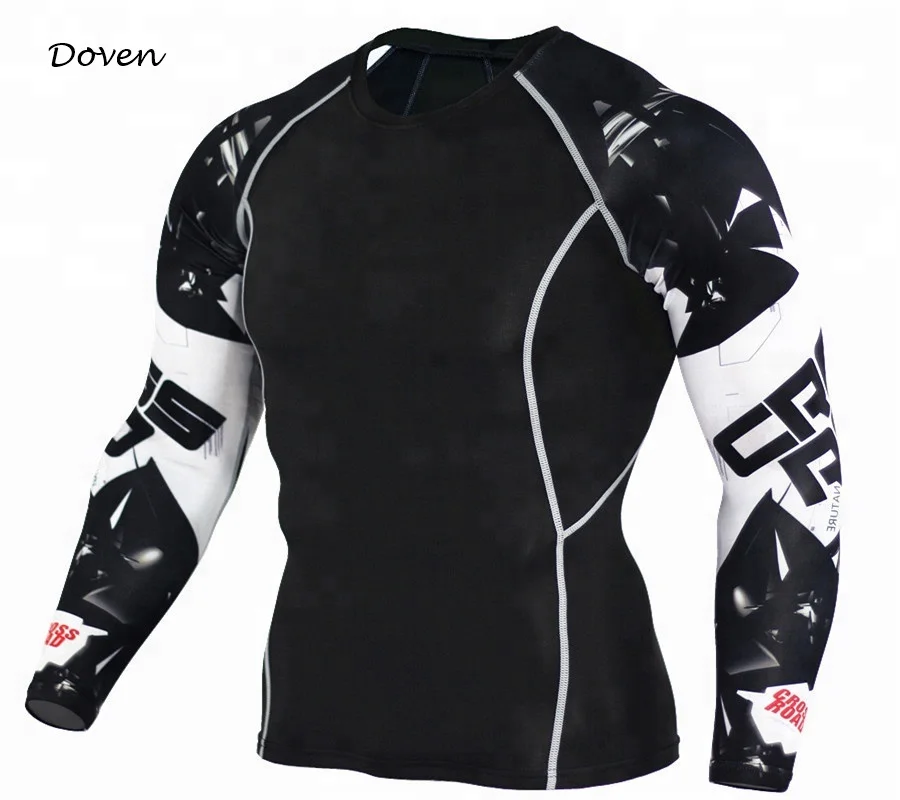 Breathable eco-friendly mens long sleeve swim t shirts