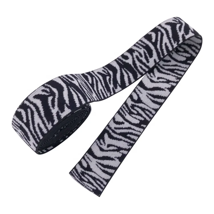 Snow leopard double-face soft nylon jacquard strap webbing elastic band for underwear garment