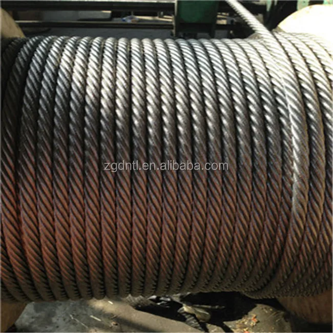7x7 1x7 AiSi Round Strand Steel Wire Rope For Cableway Galvanized Steel Wire Rope
